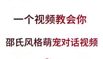 一个视频教会你邵氏风格萌宠对话